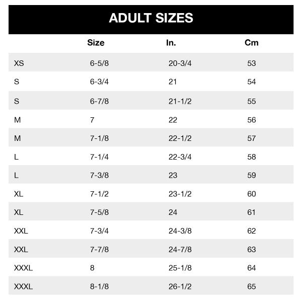 Barbisio Hat Size Chart